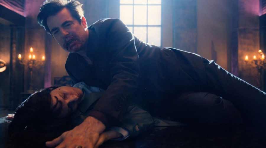 Dracula drinking Zoe's blood in Netflix Series